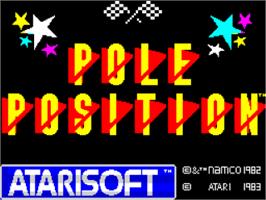 Title screen of Pole Position on the Sinclair ZX Spectrum.