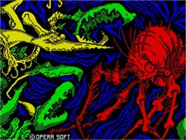 Title screen of Poogaboo on the Sinclair ZX Spectrum.