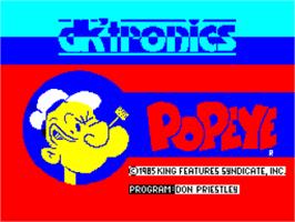 Title screen of Popeye on the Sinclair ZX Spectrum.