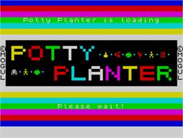 Title screen of Potty Planter on the Sinclair ZX Spectrum.