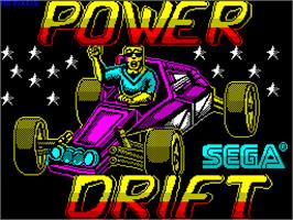Title screen of Power Drift on the Sinclair ZX Spectrum.