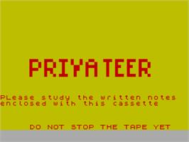 Title screen of Privateer on the Sinclair ZX Spectrum.