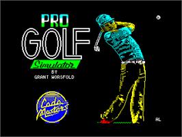 Title screen of Pro Golf Simulator on the Sinclair ZX Spectrum.