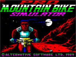 Title screen of Pro Mountain Bike Simulator on the Sinclair ZX Spectrum.
