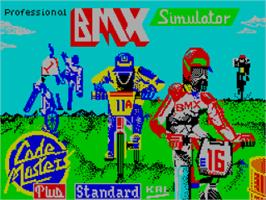 Title screen of Professional Bmx Simulator on the Sinclair ZX Spectrum.