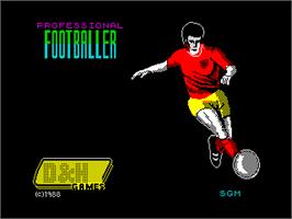Title screen of Professional Footballer on the Sinclair ZX Spectrum.