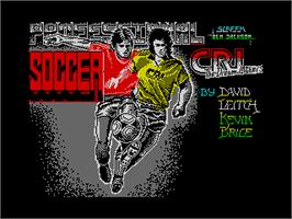 Title screen of Professional Soccer on the Sinclair ZX Spectrum.