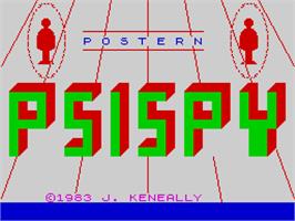 Title screen of Psi Spy on the Sinclair ZX Spectrum.