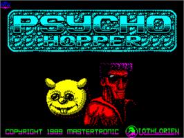 Title screen of Psycho Hopper on the Sinclair ZX Spectrum.