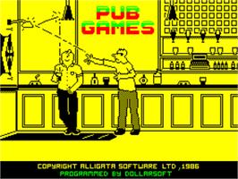 Title screen of Pub Games on the Sinclair ZX Spectrum.