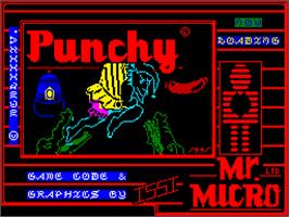 Title screen of Punchy on the Sinclair ZX Spectrum.