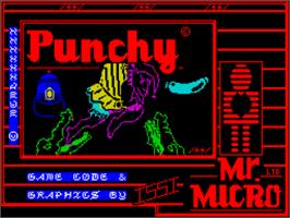 Title screen of Punchy on the Sinclair ZX Spectrum.