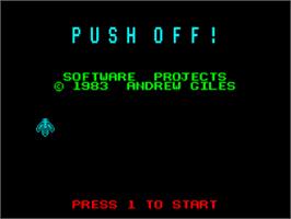 Title screen of Push Off on the Sinclair ZX Spectrum.