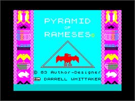 Title screen of Pyramid Of Rameses on the Sinclair ZX Spectrum.