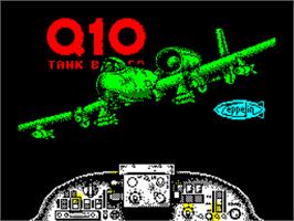 Title screen of Q10 Tankbuster on the Sinclair ZX Spectrum.
