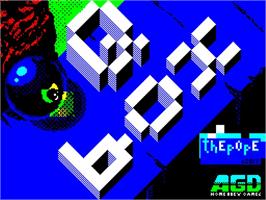 Title screen of Qbox on the Sinclair ZX Spectrum.