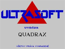 Title screen of Quadrax on the Sinclair ZX Spectrum.