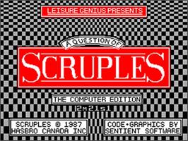 Title screen of Question Of Scruples - The Computer Edition, A on the Sinclair ZX Spectrum.