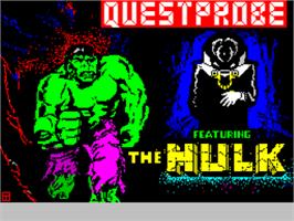 Title screen of Questprobe Featuring The Hulk on the Sinclair ZX Spectrum.