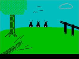 Title screen of Rabbit Shoot on the Sinclair ZX Spectrum.