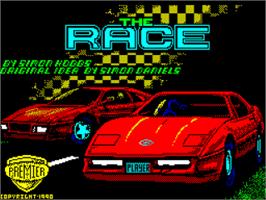 Title screen of Race on the Sinclair ZX Spectrum.