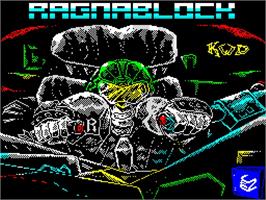 Title screen of Ragnablock on the Sinclair ZX Spectrum.