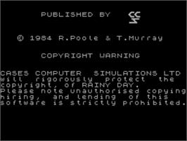 Title screen of Rainy Day on the Sinclair ZX Spectrum.
