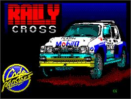 Title screen of Rally Cross Challenge on the Sinclair ZX Spectrum.