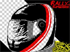 Title screen of Rally Simulator on the Sinclair ZX Spectrum.