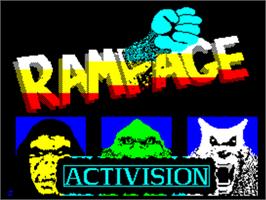 Title screen of Rampage on the Sinclair ZX Spectrum.