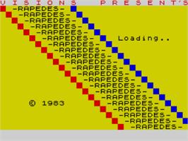 Title screen of Rapedes on the Sinclair ZX Spectrum.
