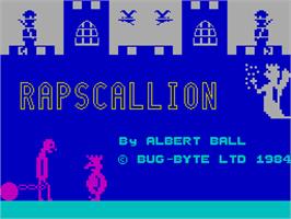 Title screen of Rapscallion on the Sinclair ZX Spectrum.