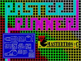 Title screen of Raster Runner on the Sinclair ZX Spectrum.