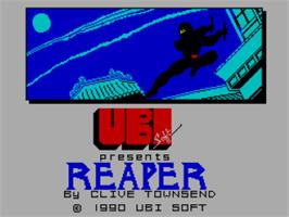 Title screen of Reaper on the Sinclair ZX Spectrum.