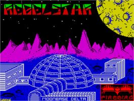 Title screen of Rebel Star on the Sinclair ZX Spectrum.