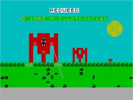 Title screen of Red Weed on the Sinclair ZX Spectrum.