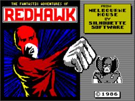 Title screen of Redhawk on the Sinclair ZX Spectrum.