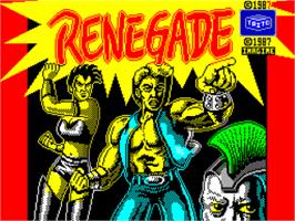 Title screen of Renegade on the Sinclair ZX Spectrum.