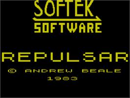 Title screen of Repulsar on the Sinclair ZX Spectrum.