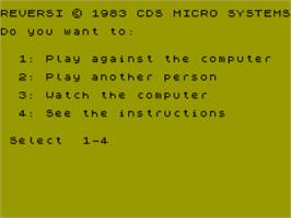 Title screen of Reversi on the Sinclair ZX Spectrum.