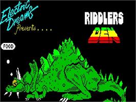 Title screen of Riddler's Den on the Sinclair ZX Spectrum.