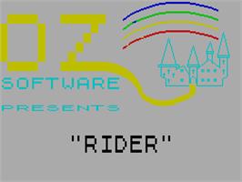 Title screen of Rider on the Sinclair ZX Spectrum.