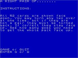 Title screen of Right Pair Of..., A on the Sinclair ZX Spectrum.