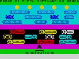 Title screen of Road Toad on the Sinclair ZX Spectrum.