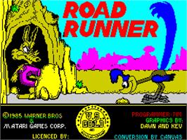 Title screen of Roadrunner on the Sinclair ZX Spectrum.