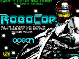 Title screen of Robocop on the Sinclair ZX Spectrum.