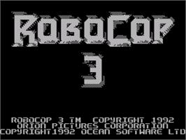 Title screen of Robocop 3 on the Sinclair ZX Spectrum.