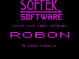 Title screen of Robon on the Sinclair ZX Spectrum.