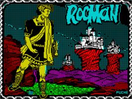 Title screen of Rocman on the Sinclair ZX Spectrum.