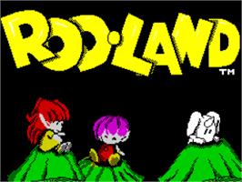 Title screen of Rodland on the Sinclair ZX Spectrum.